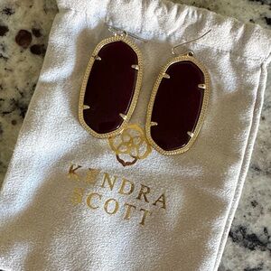 Kendra Scott Silver and brown/burgundy Earrings